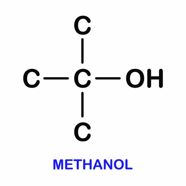 Illustrationen Metanolmolekyl Struktur — Stock vektor