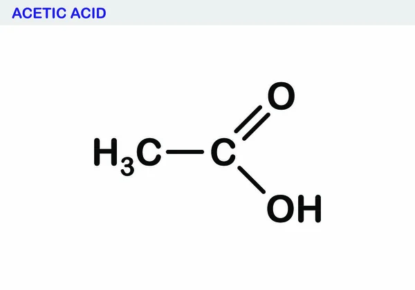 Illustrazione Della Formula Strutturale Della Molecola Acido Acetico — Vettoriale Stock