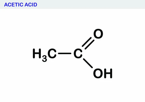 Ilustración Fórmula Estructural Molécula Ácido Acético — Archivo Imágenes Vectoriales