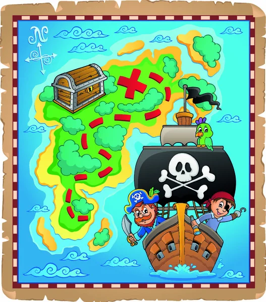 Imagen Del Tema Del Mapa Pirata Eps10 Vector Ilustración — Vector de stock
