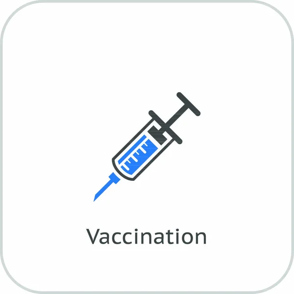 Ícone Vacinação Serviços Médicos Design Plano Isolados — Vetor de Stock