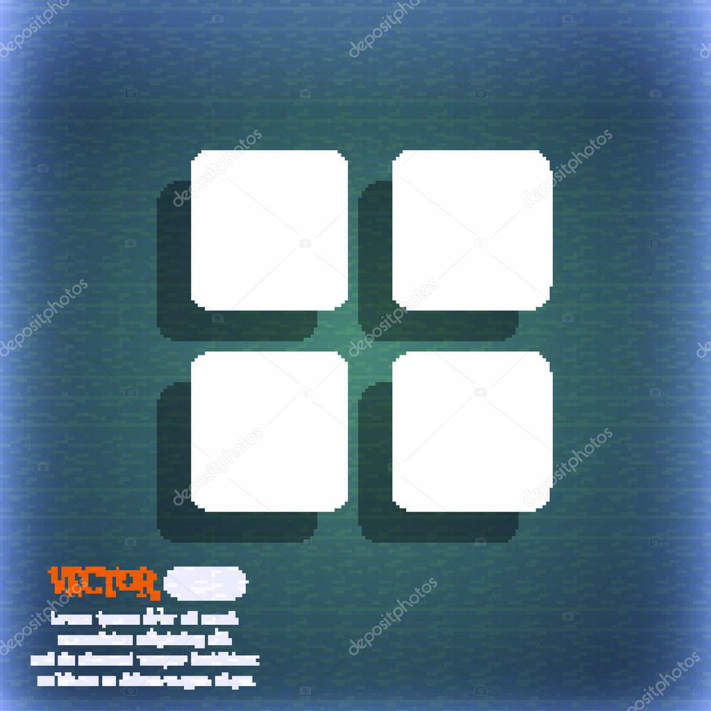 Menú de lista, icono de opciones de vista de contenido en el fondo