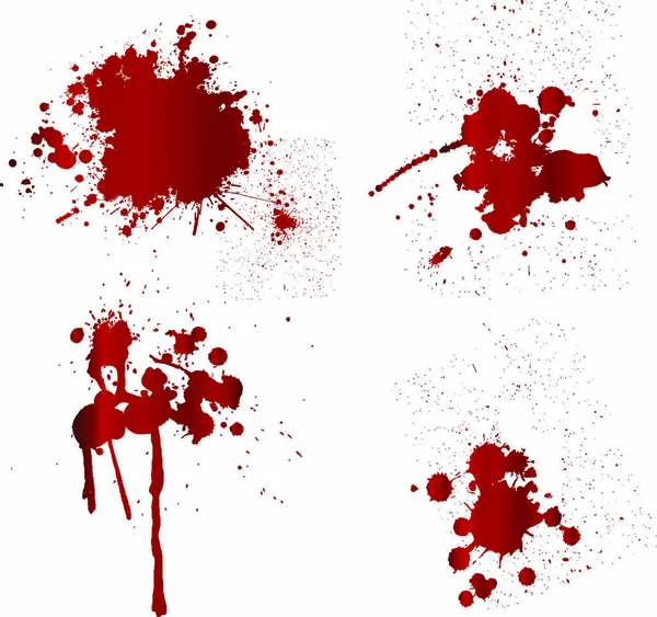 Fondo Blanco Con Elementos Rojos Sangre — Vector de stock