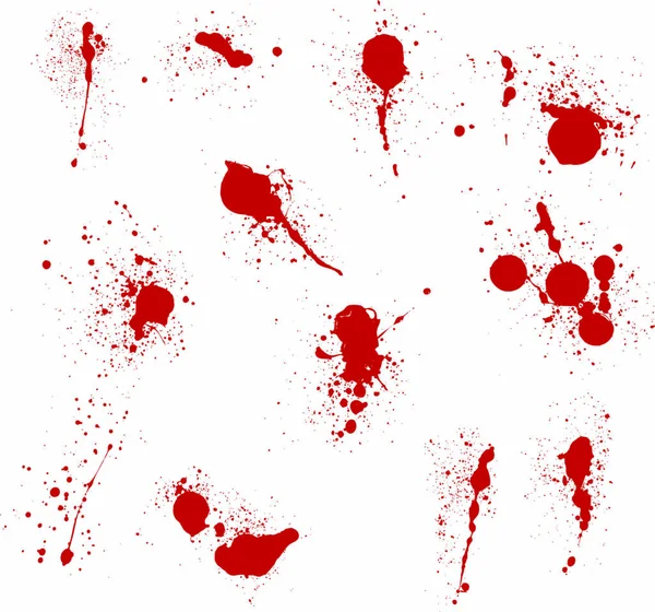 赤い血の要素を持つ白い背景 — ストックベクタ