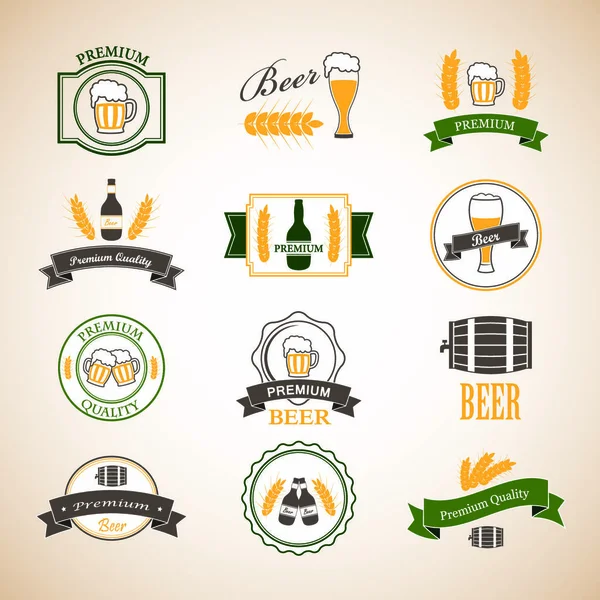 Conjunto Elementos Cerveja Nesta Ilustração —  Vetores de Stock