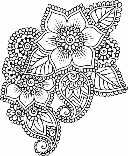 Doodle Vector Illustration Design Element Květinová Ozdoba — Stockový vektor