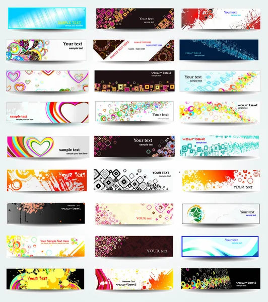 Illustration Set Colorful Abstract Banners — Stock Vector