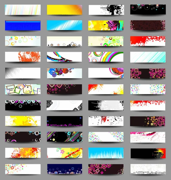 Illustratie Met Een Set Kleurrijke Abstracte Spandoeken — Stockvector