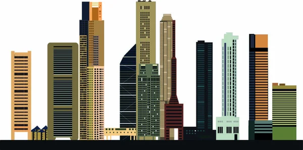 Singapore City Skyline Icône Plate Illustration Vectorielle — Image vectorielle