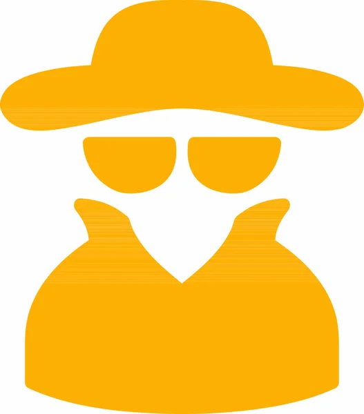 Ícone Espião Estilo Vetorial Símbolo Plano Cor Amarela Ângulos Arredondados —  Vetores de Stock