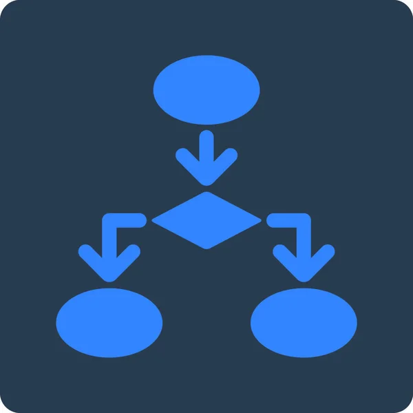 フローチャートのアイコン ベクトルスタイルは滑らかな青の色 フラット正方形丸みを帯びたボタン 白の背景 — ストックベクタ