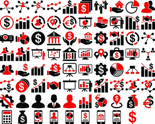 Ensemble Icônes Affaires Ces Icônes Bicolores Plates Utilisent Des Couleurs — Image vectorielle