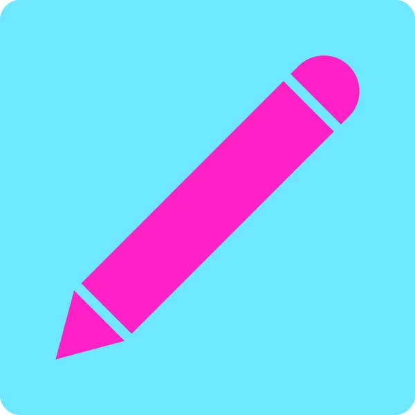 原始的なボタンから鉛筆アイコンオーバーカラーセット 白を基調にピンクとブルーの丸みを帯びた平たいボタンが描かれています — ストックベクタ