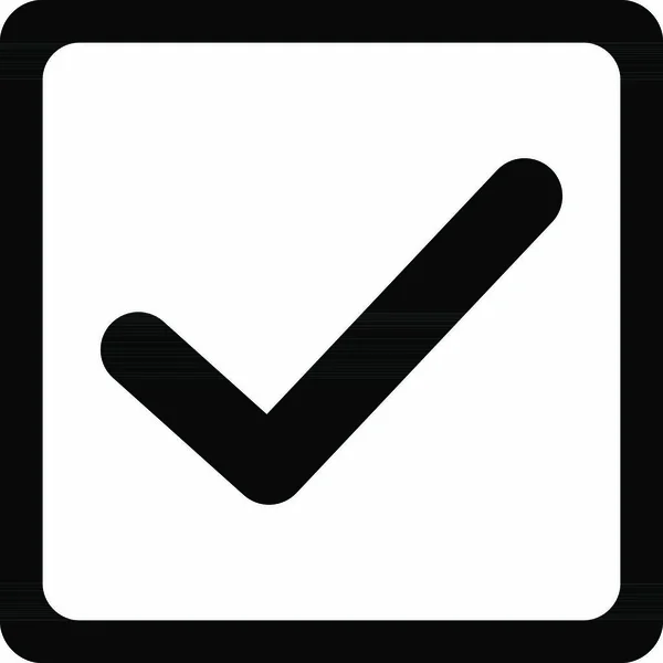 Checked Checkbox Icon Flat Vector Symbol Uses Black Color Rounded — Stock Vector