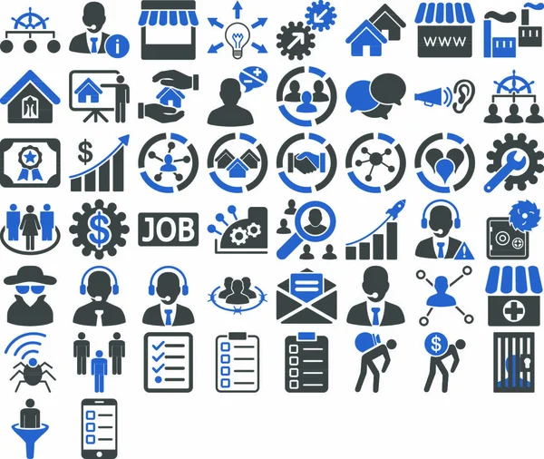 Ensemble Icônes Affaires Ces Icônes Bicolores Plates Utilisent Cobalt Des — Image vectorielle