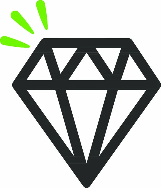 商业套装的水晶图标 矢量风格为双色扁平符号 生态绿色和灰色 圆形角度 白色背景 — 图库矢量图片