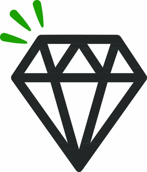 商业套装的水晶图标 矢量风格为双色扁平符号 绿色和灰色 圆形角度 白色背景 — 图库矢量图片