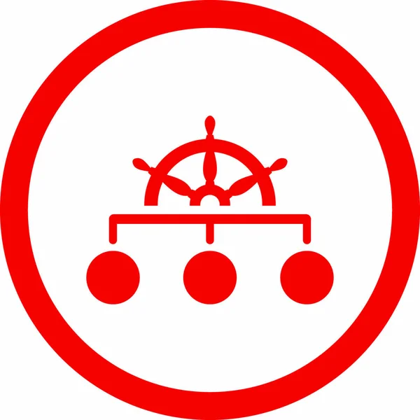 Regelvektorsymbol Dieses Runde Flache Symbol Ist Mit Roter Farbe Auf — Stockvektor