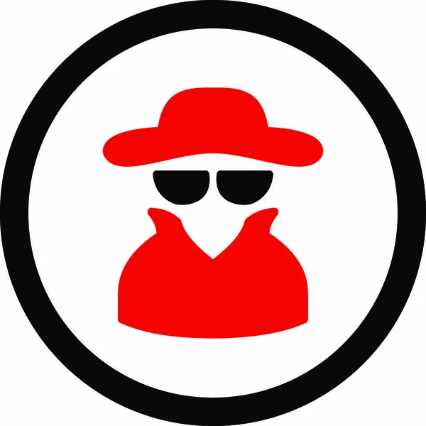 Ikona Špionážního Vektoru Tento Zaoblený Plochý Symbol Nakreslen Intenzivní Červenou — Stockový vektor