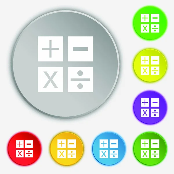 Multiplikation Division Symbol Mathematik Symbol Mathematik Symbole Auf Acht Flachen — Stockvektor