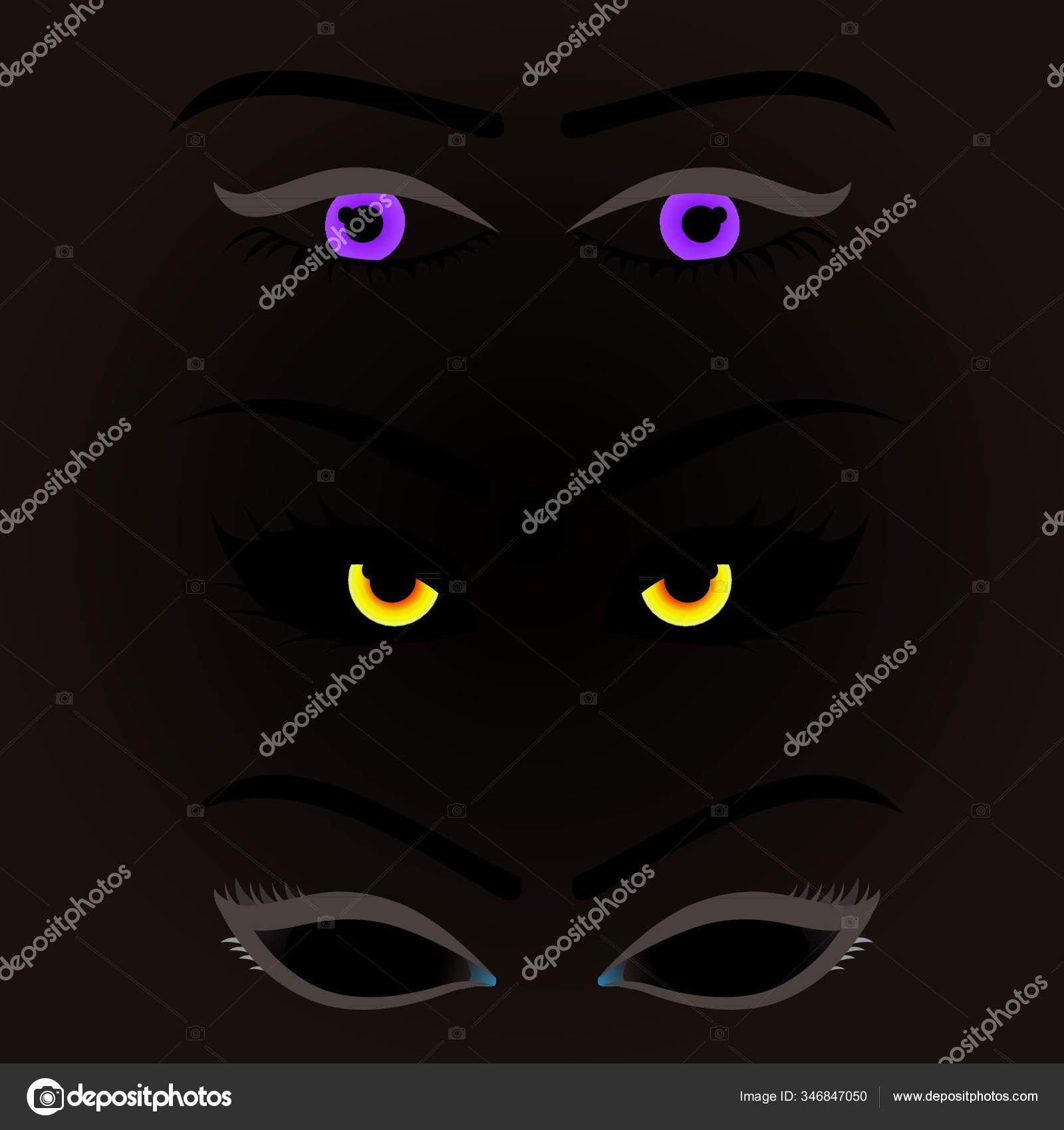 Diferentes Tipos Ojos Mujer Vector de stock por ©YAYImages 346847050
