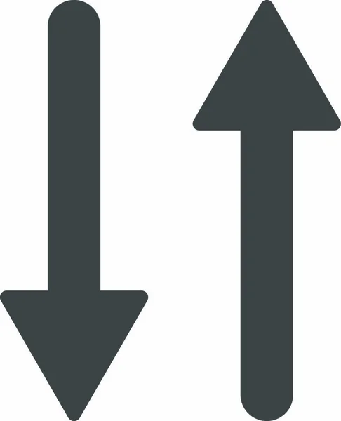 Flèches Exchange Icône Verticale Primitive Set Symbole Plat Isolé Est — Image vectorielle