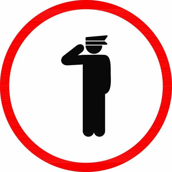 Icona Vettoriale Ufficiale Polizia Questo Simbolo Piatto Arrotondato Disegnato Con — Vettoriale Stock