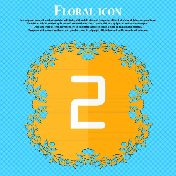 Second Place Award Sign Winner Symbol Step Two Floral Flat — Stock Vector