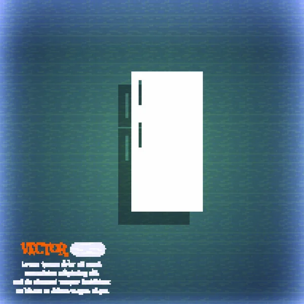 Signo Icono Del Refrigerador Fondo Abstracto Azul Verde Con Sombra — Vector de stock
