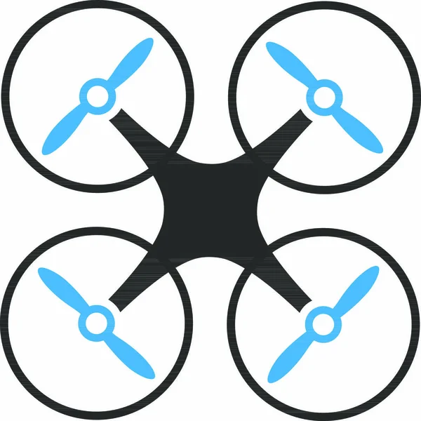 Nanokopter Vektor Ikon Stílus Bicolor Lapos Szimbólum Kék Szürke Színek — Stock Vector