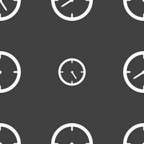 Значок Таймера Символ Секундоміра Безшовний Візерунок Сірому Фоні Векторні Ілюстрації — стоковий вектор