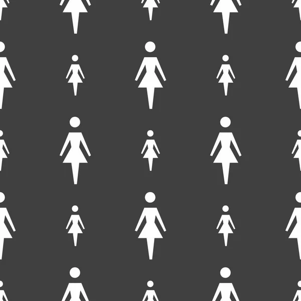 Icono Signo Femenino Mujer Símbolo Humano Baño Mujeres Patrón Sin — Vector de stock