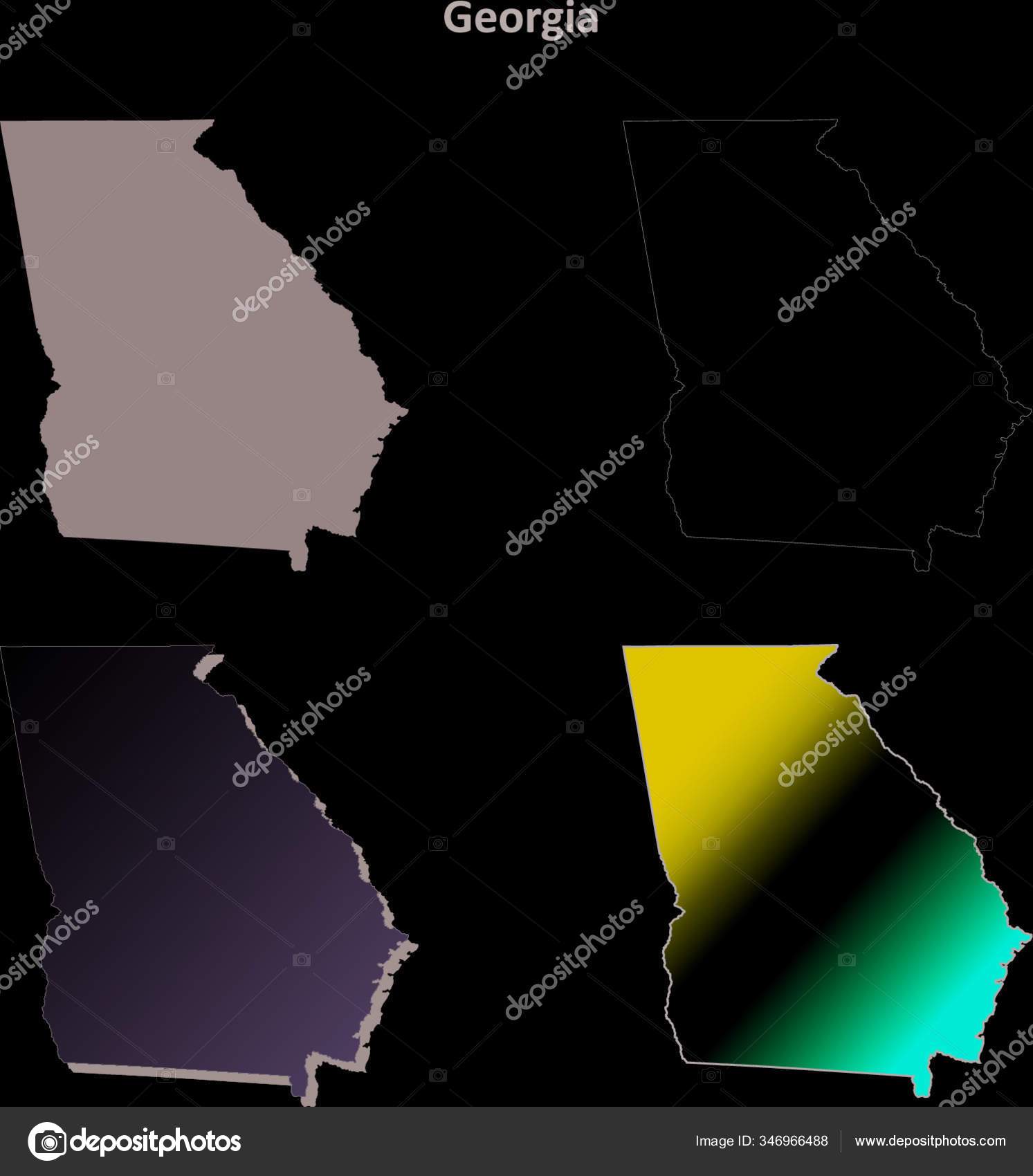 State Blank Vector Outline Map Set Stock Vector Image by ©YAYImages 346966488