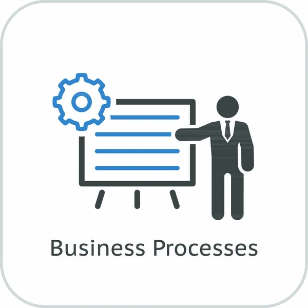 ビジネスプロセスアイコン ビジネスコンセプト フラットデザイン 孤立したイラスト — ストックベクタ