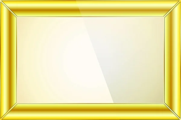 Реалістична Стильна Фоторамка Золотий Корпус Векторні Ілюстрації — стоковий вектор