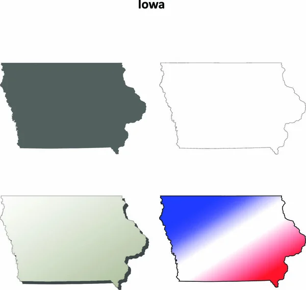 Mapování Prázdného Vektoru Stavu Iowa — Stockový vektor
