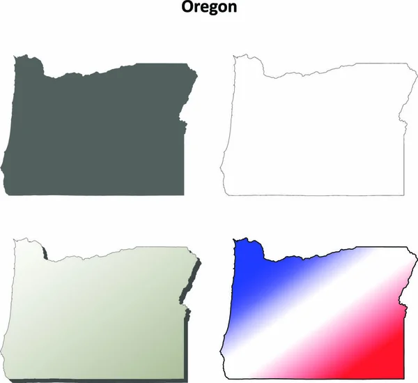 Oregon Tillstånd Blank Vektor Skiss Karta Som — Stock vektor