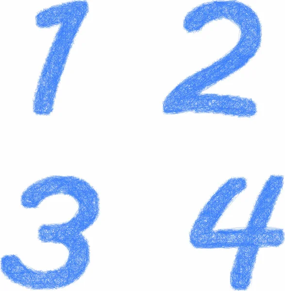 Zeichnen Sie Zeichensätze Zahlen — Stockvektor