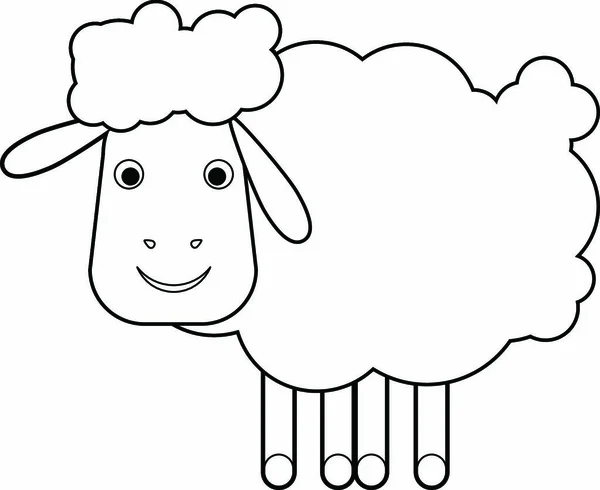 白い背景のベクトル図に羊 漫画の羊のイラスト ぬり絵のイラスト概要 一つの層の中に — ストックベクタ