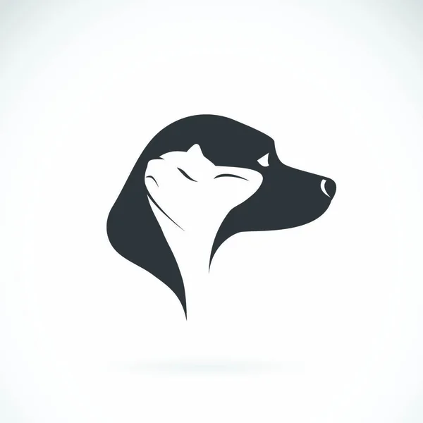 Imagen Vectorial Perro Gato Sobre Fondo Blanco — Vector de stock