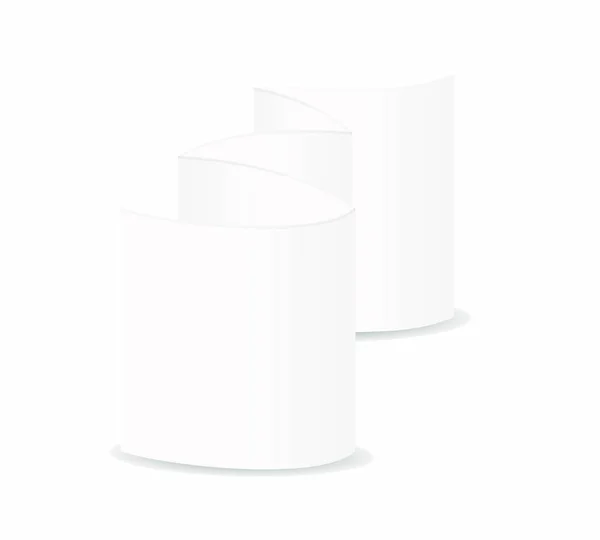 Λευκό Κενό Διπλωμένο Χαρτί Λευκό Φόντο Απομονωμένο — Διανυσματικό Αρχείο