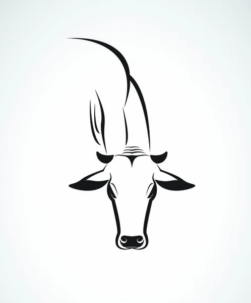 Imagem Vetorial Uma Cabeça Vaca Fundo Branco —  Vetores de Stock