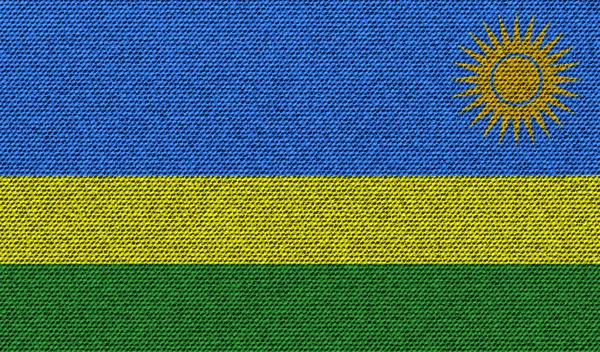 Flag Rwanda Denim Tekstur Vektorillustration – Stock-vektor