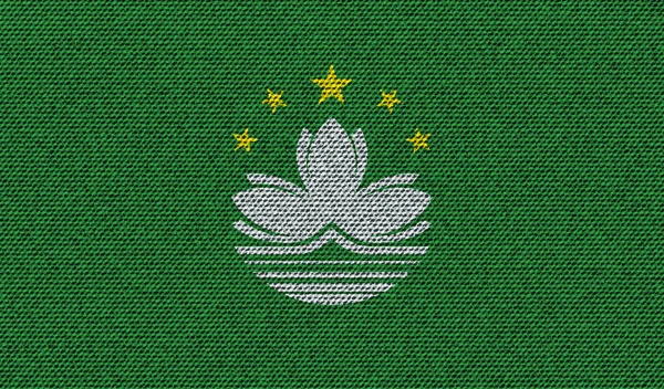 Bandeiras Macau Sobre Textura Ganga Ilustração Vetorial —  Vetores de Stock