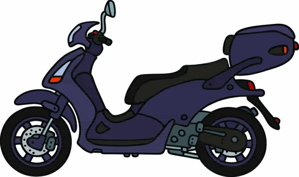 Dibujo Mano Scooter Violeta Oscuro Modelo Real — Vector de stock
