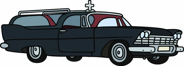 Dessin Main Une Voiture Funéraire Classique Pas Vrai Type — Image vectorielle