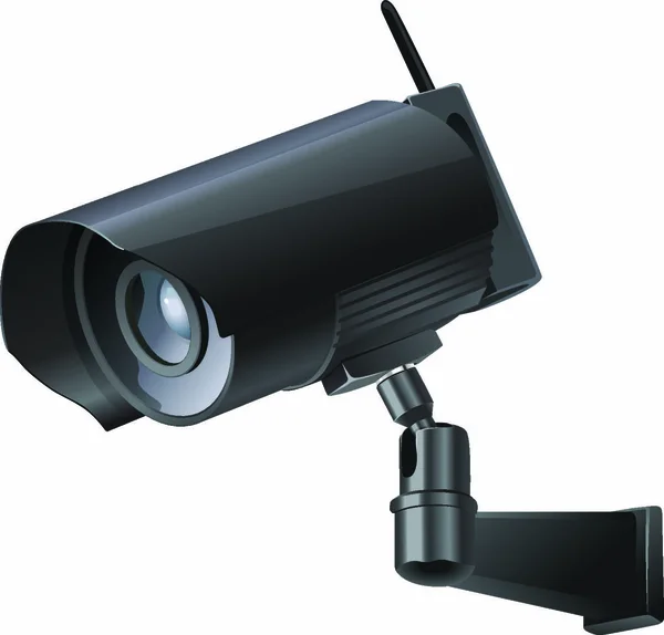 Κάμερα Παρακολούθησης Από Πλάι Απομονωμένη Λευκό Φόντο — Διανυσματικό Αρχείο