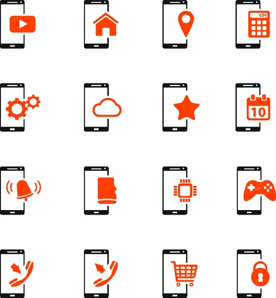 Smartphone Simplement Symbole Pour Les Icônes Web Interface Utilisateur — Image vectorielle