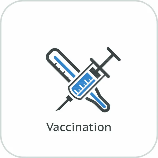 Икона Вакцинации Медицинских Услуг Плоский Дизайн — стоковый вектор