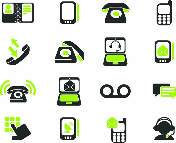 Téléphone Symboles Simplement Pour Web Interface Utilisateur — Image vectorielle